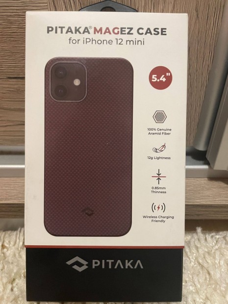 Pitaka Magez Sima iphone 12 Mini 5,4" fekete/piros tok