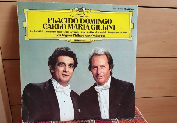 Placido Domingo & Carlo Maria Giulini bakelit lemez hanglemez Vinyl