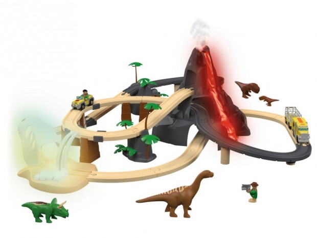 PlayTive Dino Park 49 rszes fa vonat szett, favonat kszlet njr e