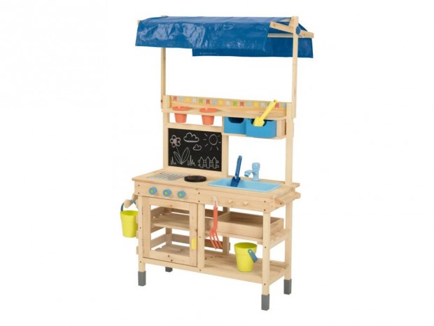 PlayTive Mud Kitchen Blue Premium 82 x 135 x 50 cm kültéri - kerti fa
