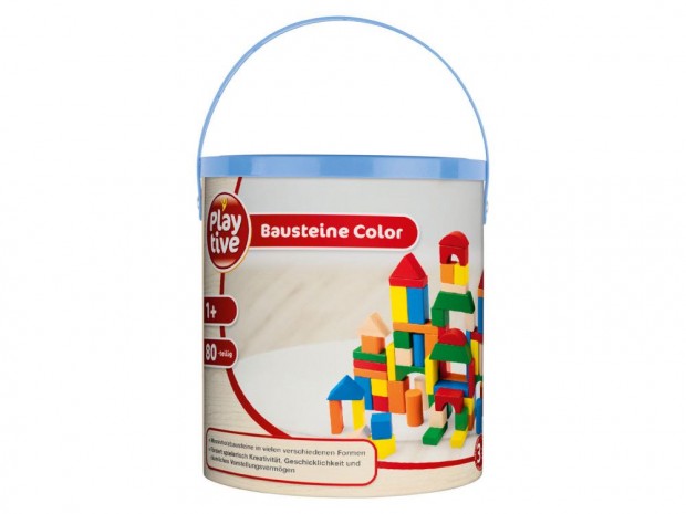 PlayTive Multicoloured Buliding Blocks 80 darabos sznes fa ptkock
