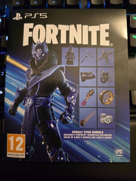 Play Station Fortnite Cobalt Star bundle jtk skin V-bucks PS