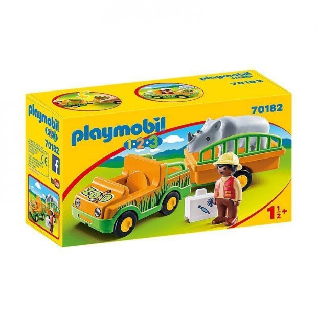 Playmobil 1.2.3 llatkerti aut orrszarvval (70182)