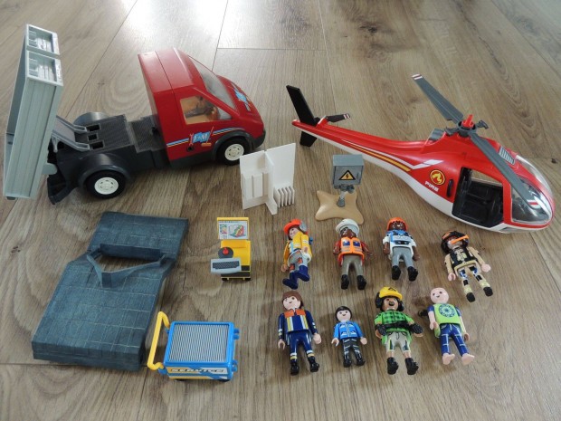 Playmobil Billens teheraut + Szerel csapat + Tzolt helikopter