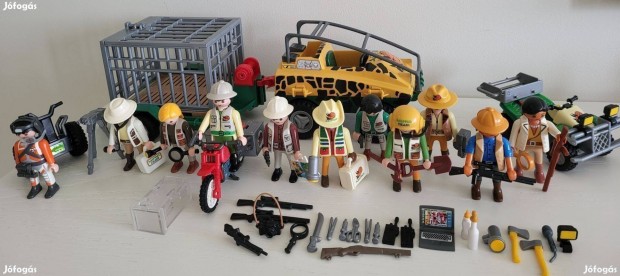 Playmobil Dínómentő Osztag quaddal, motorral és gépkocsival