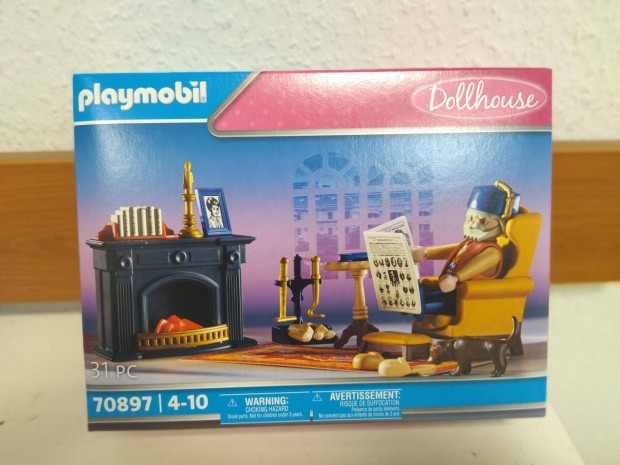 Playmobil Dollhouse 70897 Szoba kandallval j, bontatlan