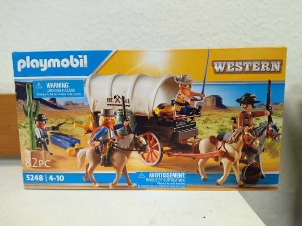 Playmobil Western 5248 Vadnyugati banditk ponyvskocsival j