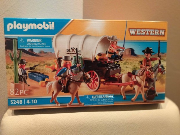 Playmobil Western 5248 Vadnyugati banditk ponyvskocsival j