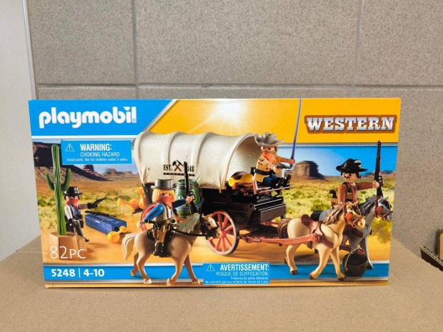 Playmobil Western 5248 Vadnyugati banditk ponyvskocsival j