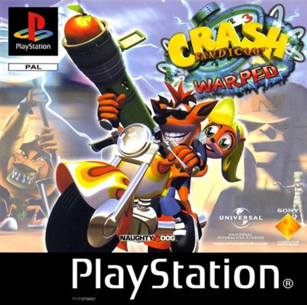 Playstation 1 jtk Crash Bandicoot 3 Warped, Boxed