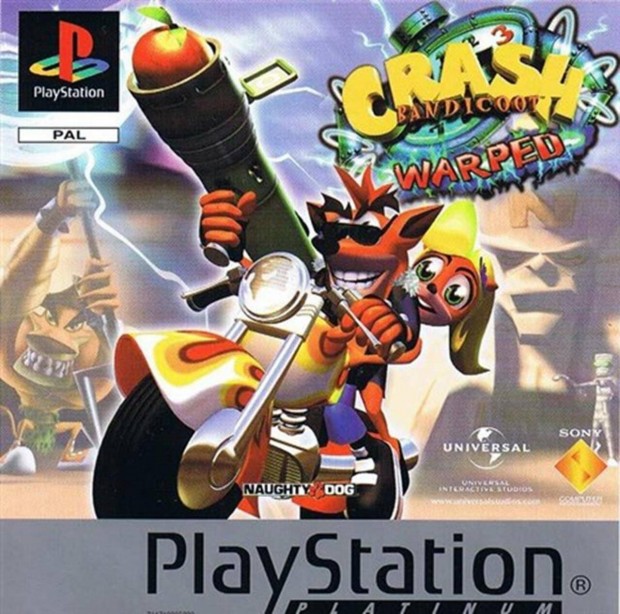 Playstation 1 jtk Crash Bandicoot 3 Warped, Platinum Ed., Boxed