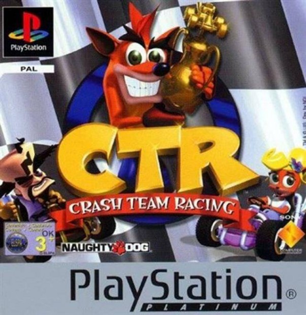Playstation 1 jtk Crash Team Racing, Platinum Ed., Boxed
