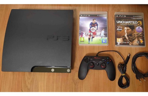 Playstation 3 Slim 1 kontrollerrel 2 db jtkkal