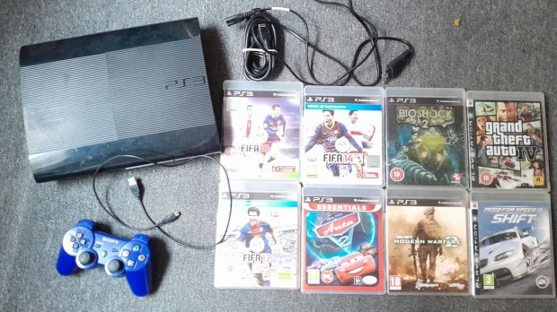 Playstation 3 Superslim 500GB, (Hen), lemezes jtkokkal (40 jtk)