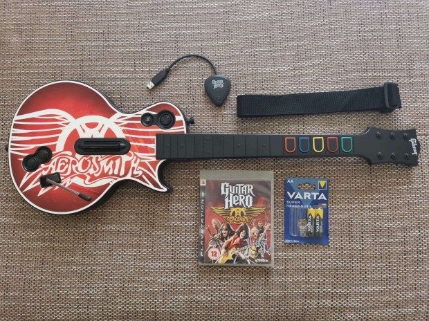 Playstation 3 / PC Guitar Hero Les Paul Aerosmith gitr + PS3 jtk