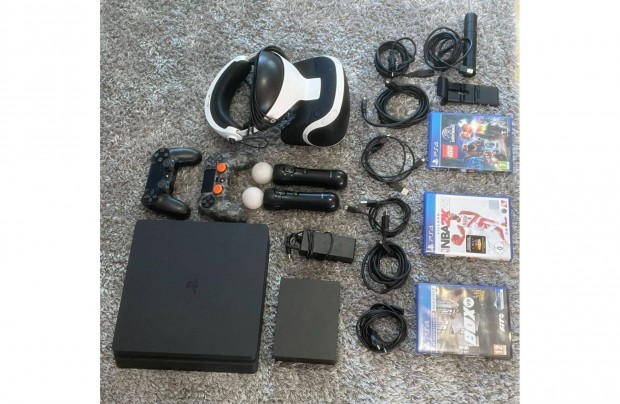Playstation 4 slim VR-ral és játékokkal + kiegészitők
