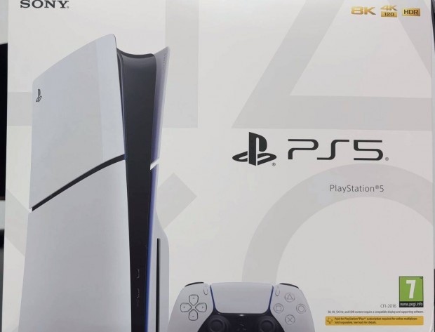 Playstation 5 PS5 Slim lemezes, 1TB, 2 v gari