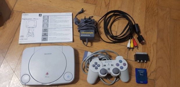 Playstation One Slim tartozékokkal, dobozában (Scph-102C)