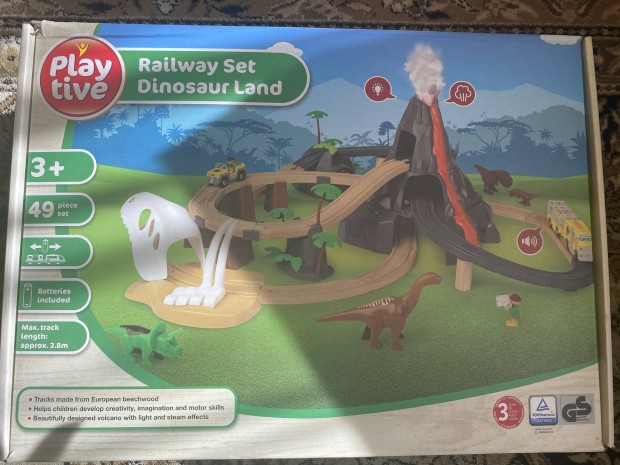 Playtive Dino Park fa vonat kszlet njr elemes teherautval 