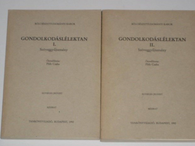Pléh Gondolkodáslélektan I. - II. Szöveggyűjtemény