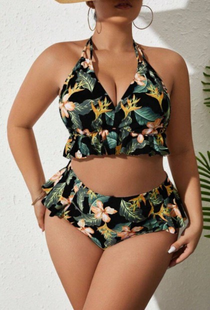 Plus Size Csodaszp brutl csini fodros cuki bikini frdruci 3XL