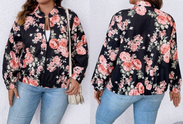 Plus Size Floral dzseki kabt j 48-50-es