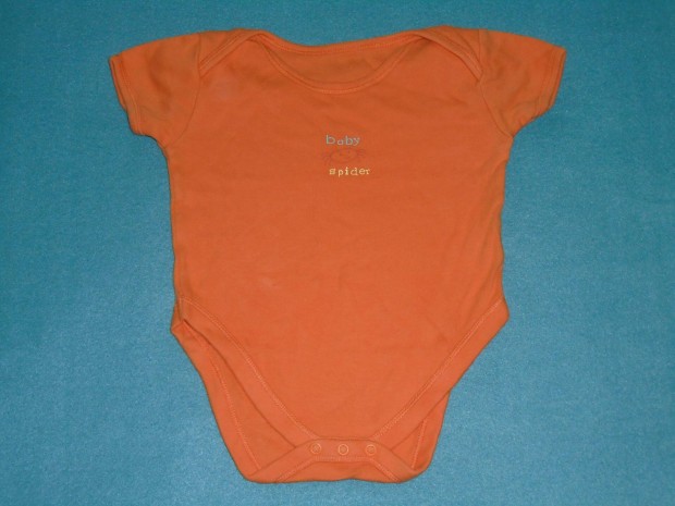 Pók mintás narancssárga rövid ujjú body 6-9 hó (méret 74)