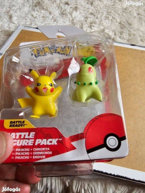 Pokmon - Battle Mini Figures - 2-Pack Chikorita s Pikachu j dobozos