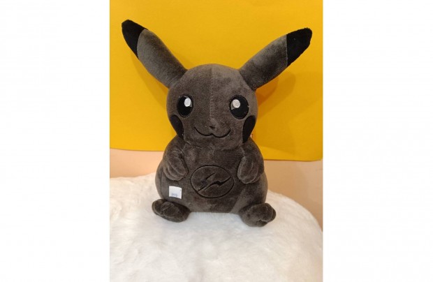 Pokemon, fekete Pikachu plüss, 30 cm-es, Új
