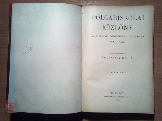 Polgriskolai Kzlny (Stephaneum, 1910-es kiads) Ritkasg!