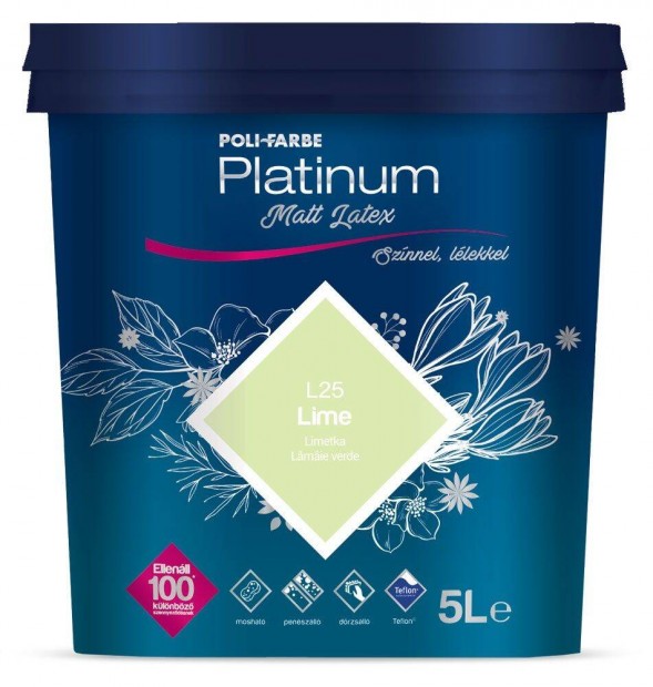Poli-Farbe Platinum matt latex falfestk L25 lime 5L