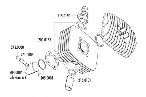 Polini 6000 sorozat dugatty 48mm (D) Sachs segdmotorokhoz