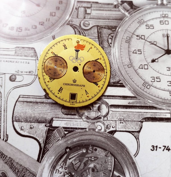Poljot mechanikus chronograph Barcelona szamlap