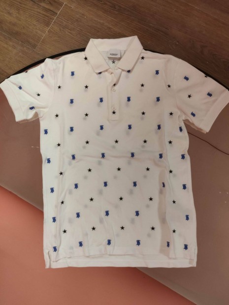 Póló Burberry fehér galléros Star BT monogram print