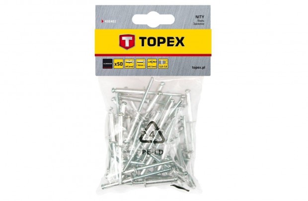 Popszegecs Topex 4.0x10 50 darab 43E402