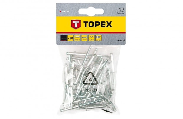Popszegecs Topex 4.8x23 50 darab 43E507