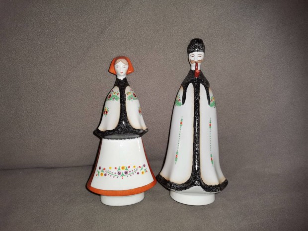 Porcelán baba pár : jelzett antik,kézzel festett