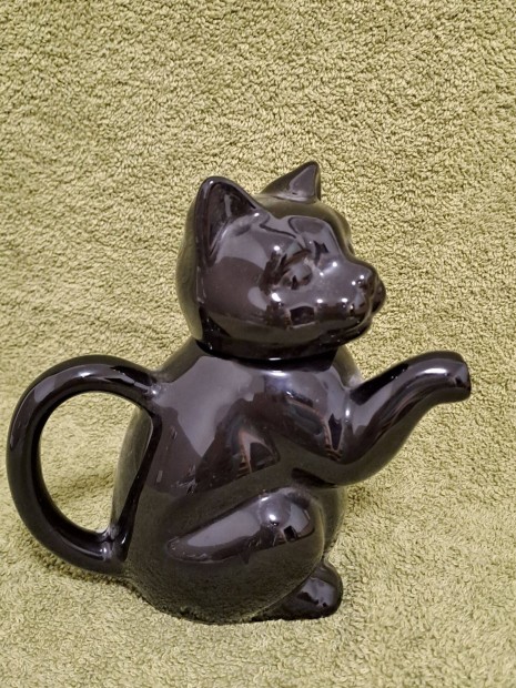 Porceln fekete cica kancs, kint, dsztrgy