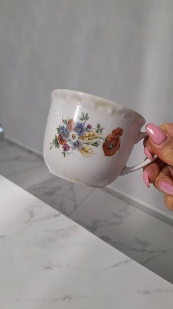 Porcelán pipacsos bögre
