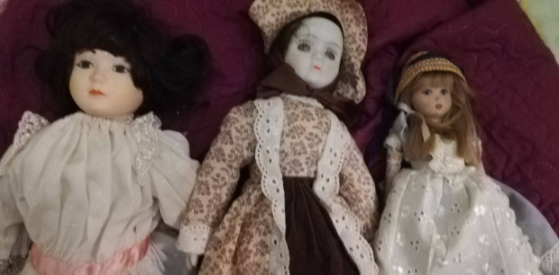Porcelánbaba trió gyűjtemény kifogástalan
