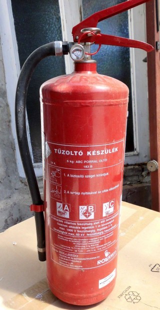 Porral oltó tűzoltó készülék, poroltó - 6 kg