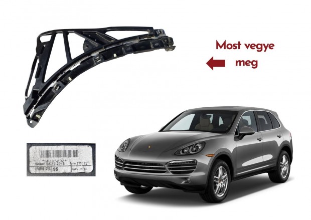 Porsche Cayenne 3.0 92A bal első lökhárító vezető konzol 50115202