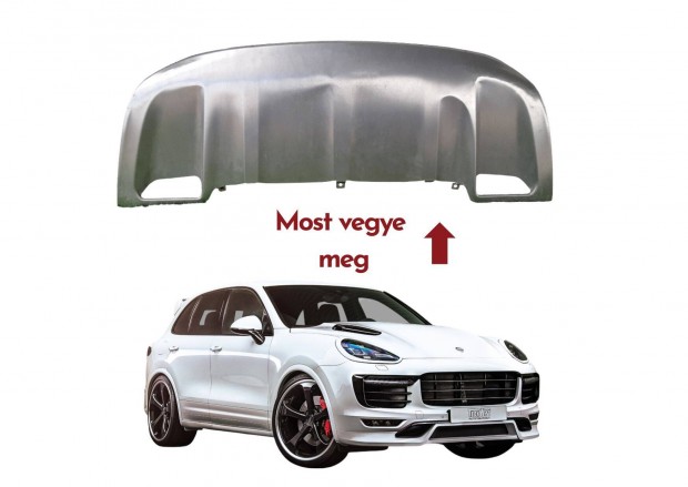 Porsche Cayenne II. első lökhárító rozsdamentes acél spoiler 7P5807833