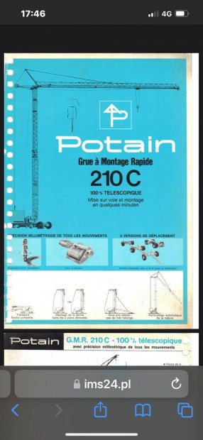 Potain 210 C toronydaru alkalmi ron