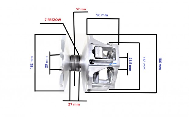 Power Force varitor kuplung Polaris 550 (OEM 1321706) SOT00013