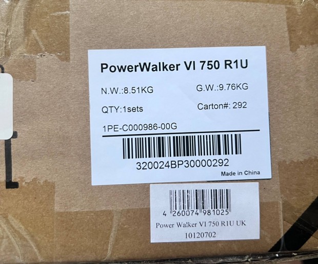 Powerwalker VI 750 R1U 230V Sznetmentes Tpegysg j