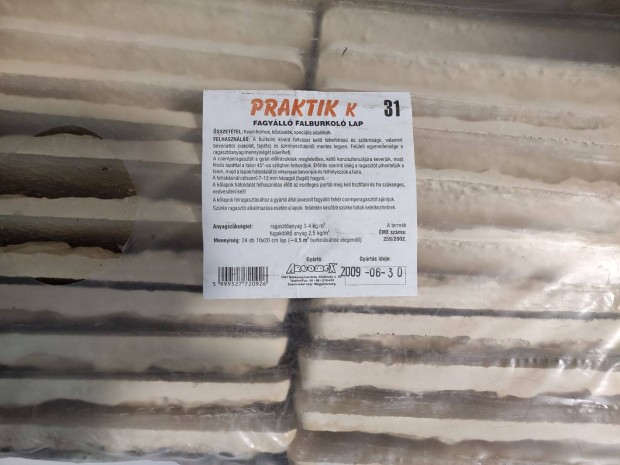 Praktik új fagyálló burkolólap 35 db 10x20 cm-es fal díszítéshez