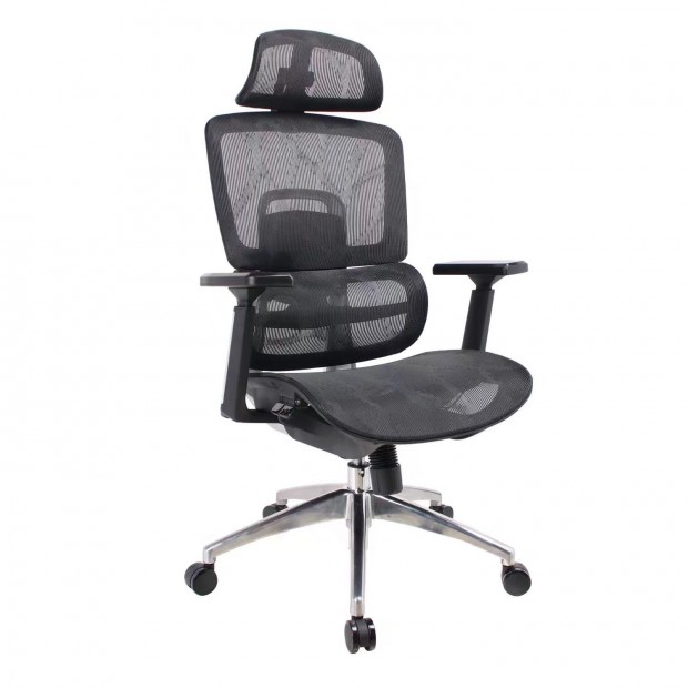 Prmium ergonomikus irodai szk, forgszk, hls fekete (L97 BLACK)