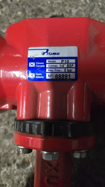 Prismo P10 pillangószelep 8BAR 1/4" BSP