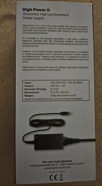 Pro-Ject Power It tápegység.